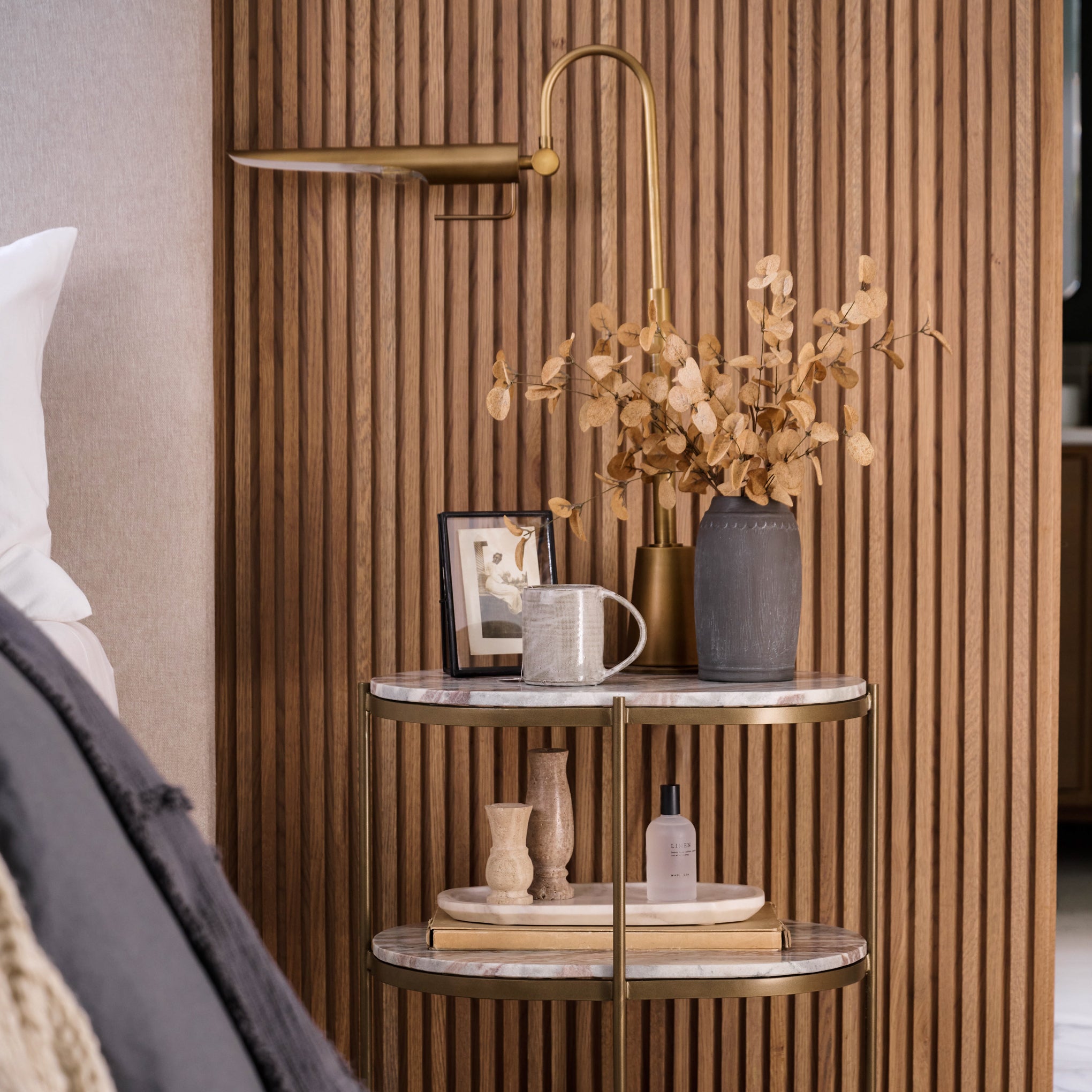 Linear Natural Brass Task Lamp - Image 2