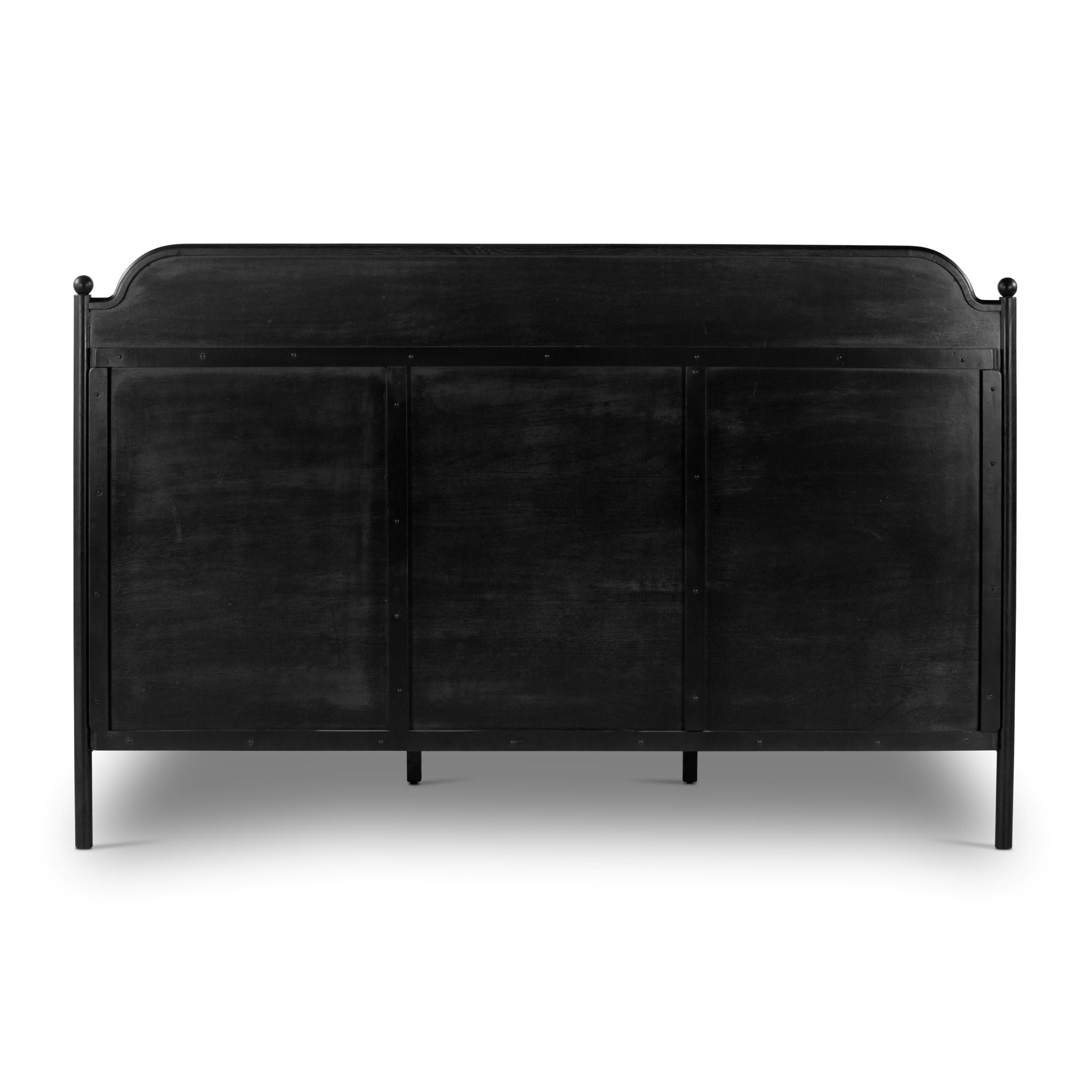 Nadia Black Brushed Oak Bed Frame with Notched Headboard Detail - Image 6