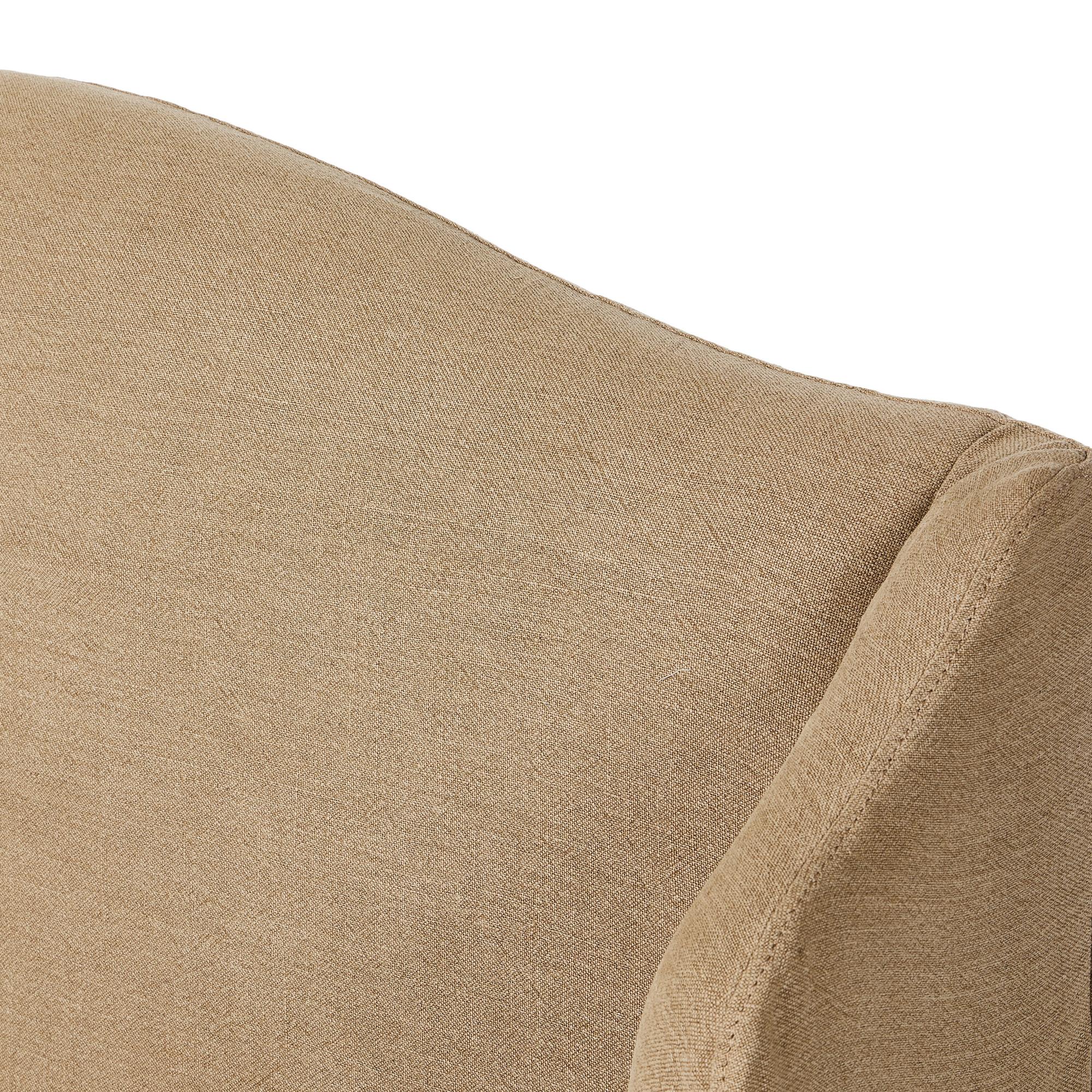 Blythe Camelback Linen Slipcover Upholstered Bed Frame - Image 8