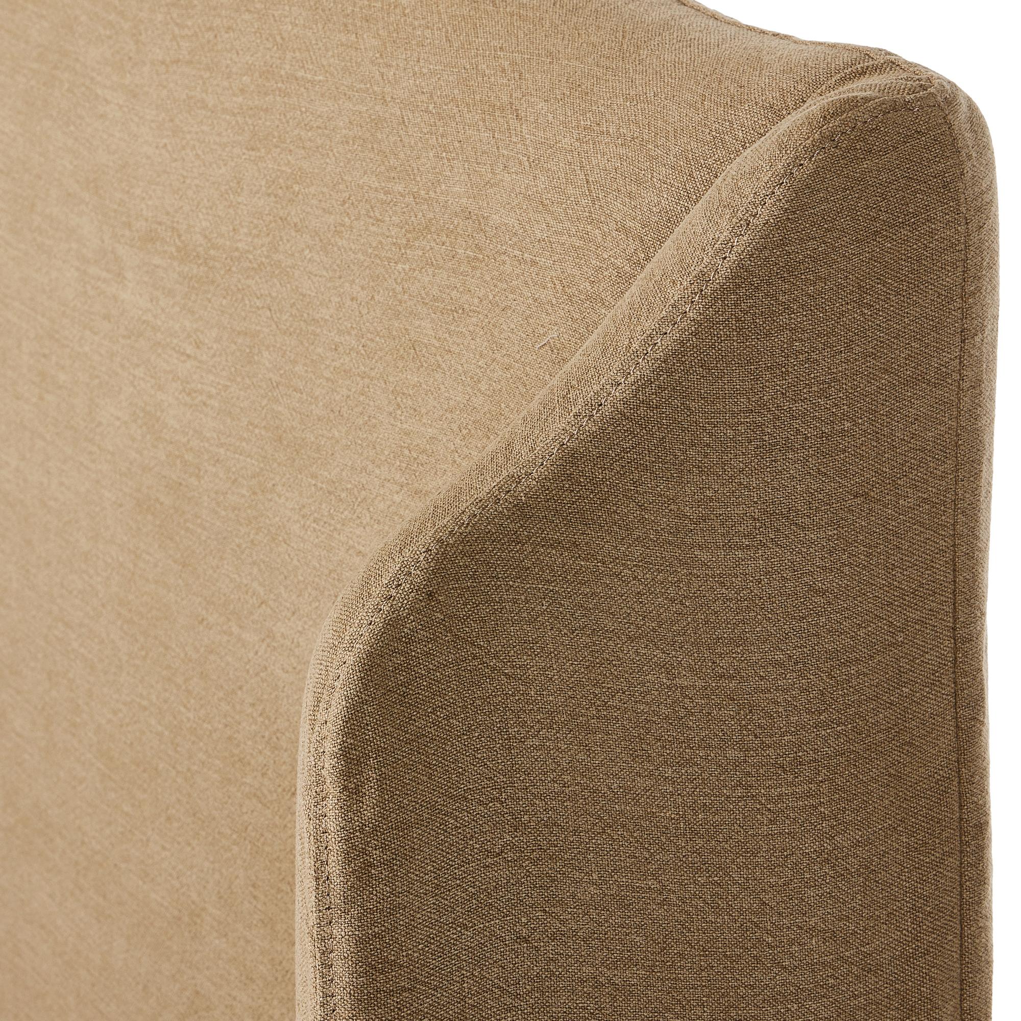 Blythe Camelback Linen Slipcover Upholstered Bed Frame - Image 6