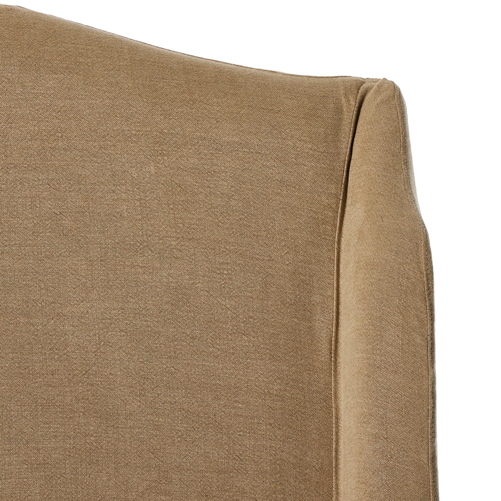 Blythe Camelback Linen Slipcover Upholstered Bed Frame - Image 7
