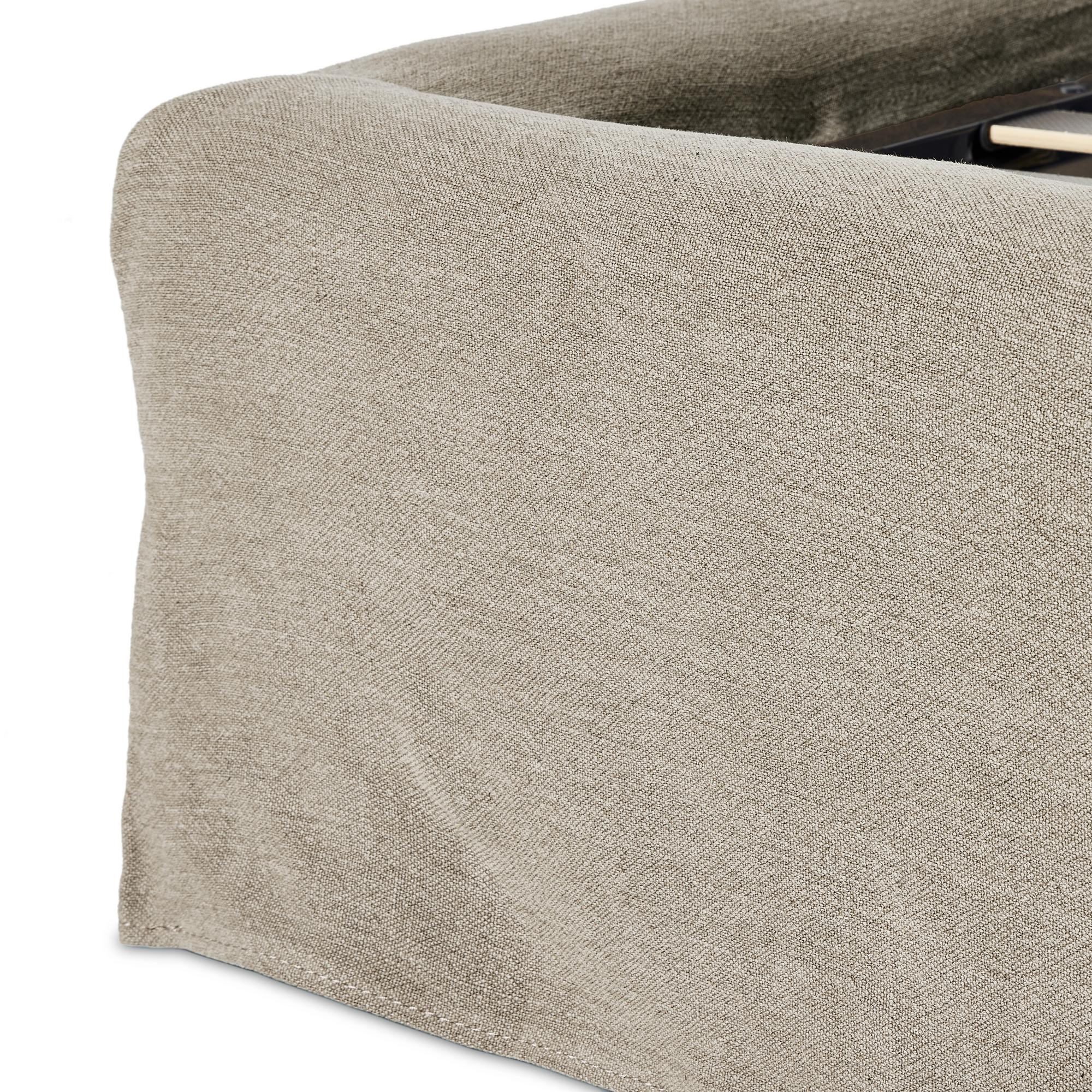 Blythe Camelback Linen Slipcover Upholstered Bed Frame - Image 12