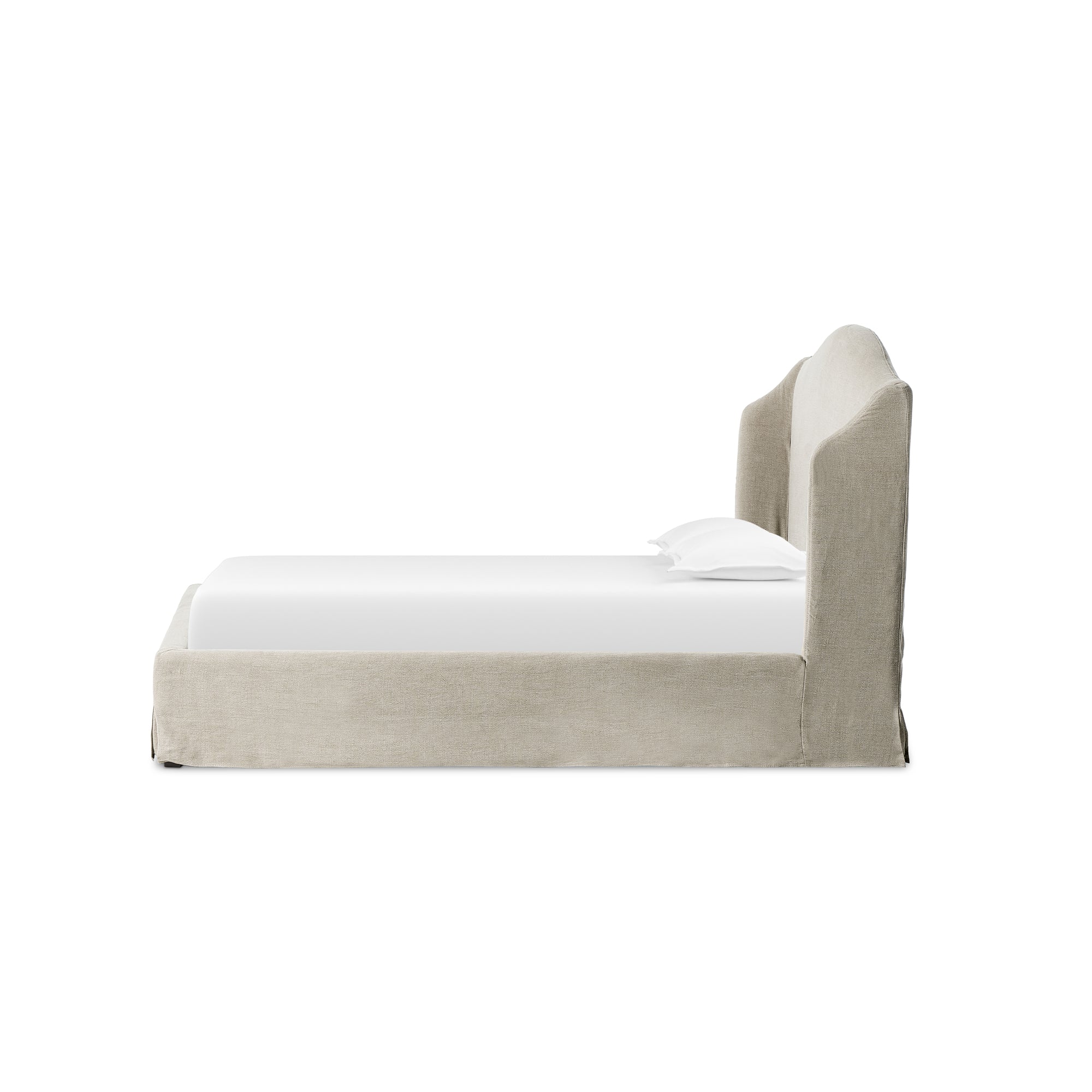 Blythe Camelback Linen Slipcover Upholstered Bed Frame - Image 11