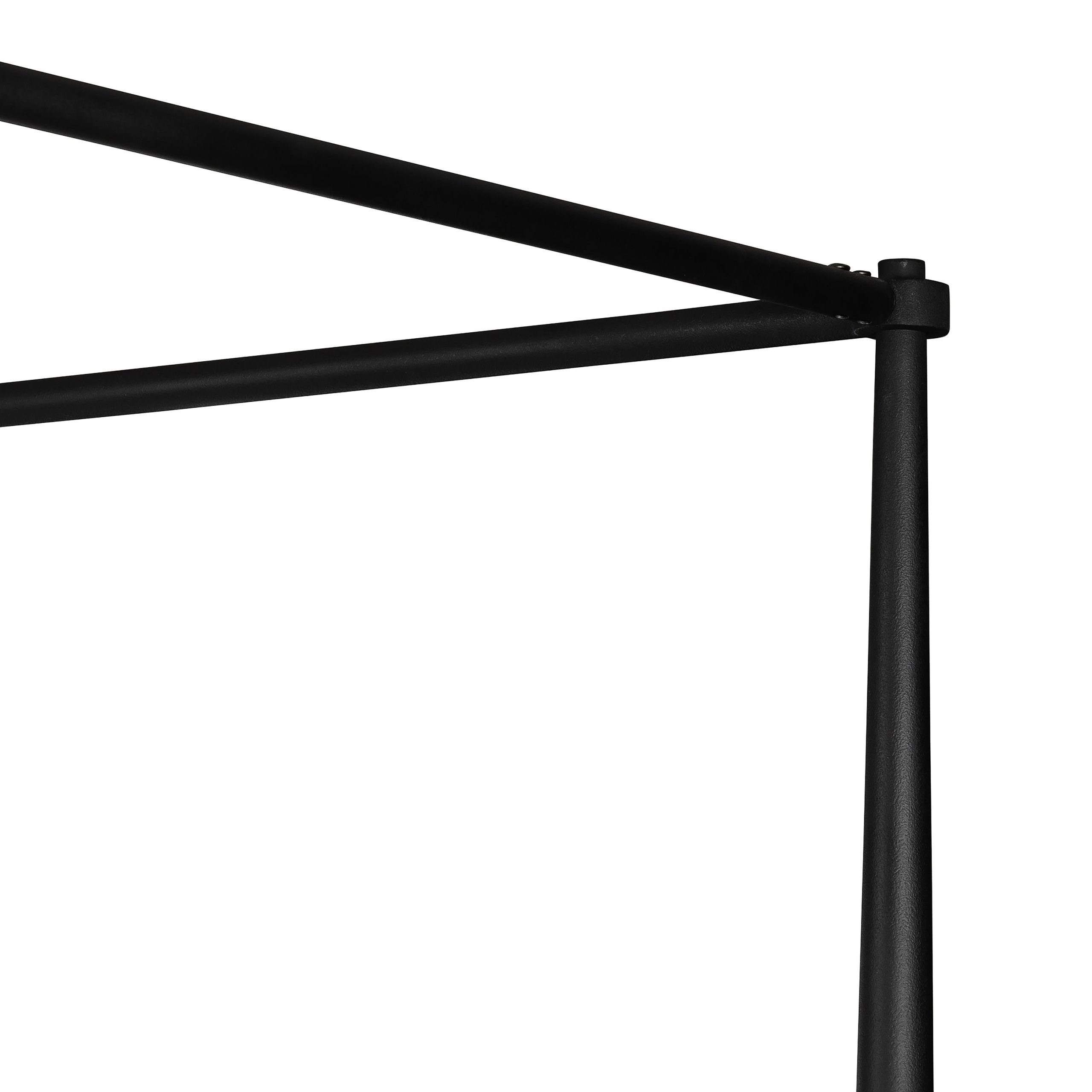 Emery Black Iron Canopy Bed with Upholstered Headboard and Footboard - Image 21