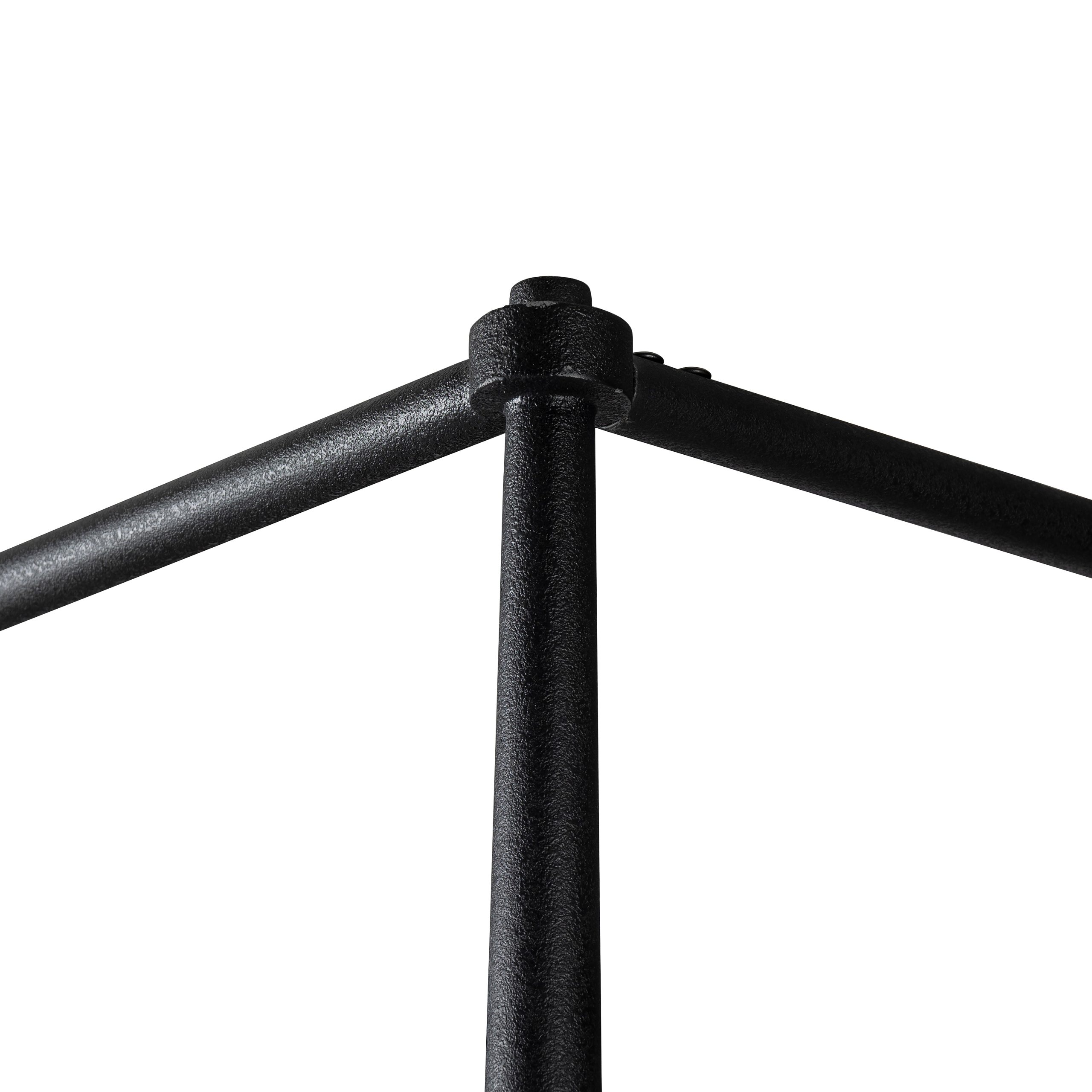 Emery Black Iron Canopy Bed with Upholstered Headboard and Footboard - Image 10