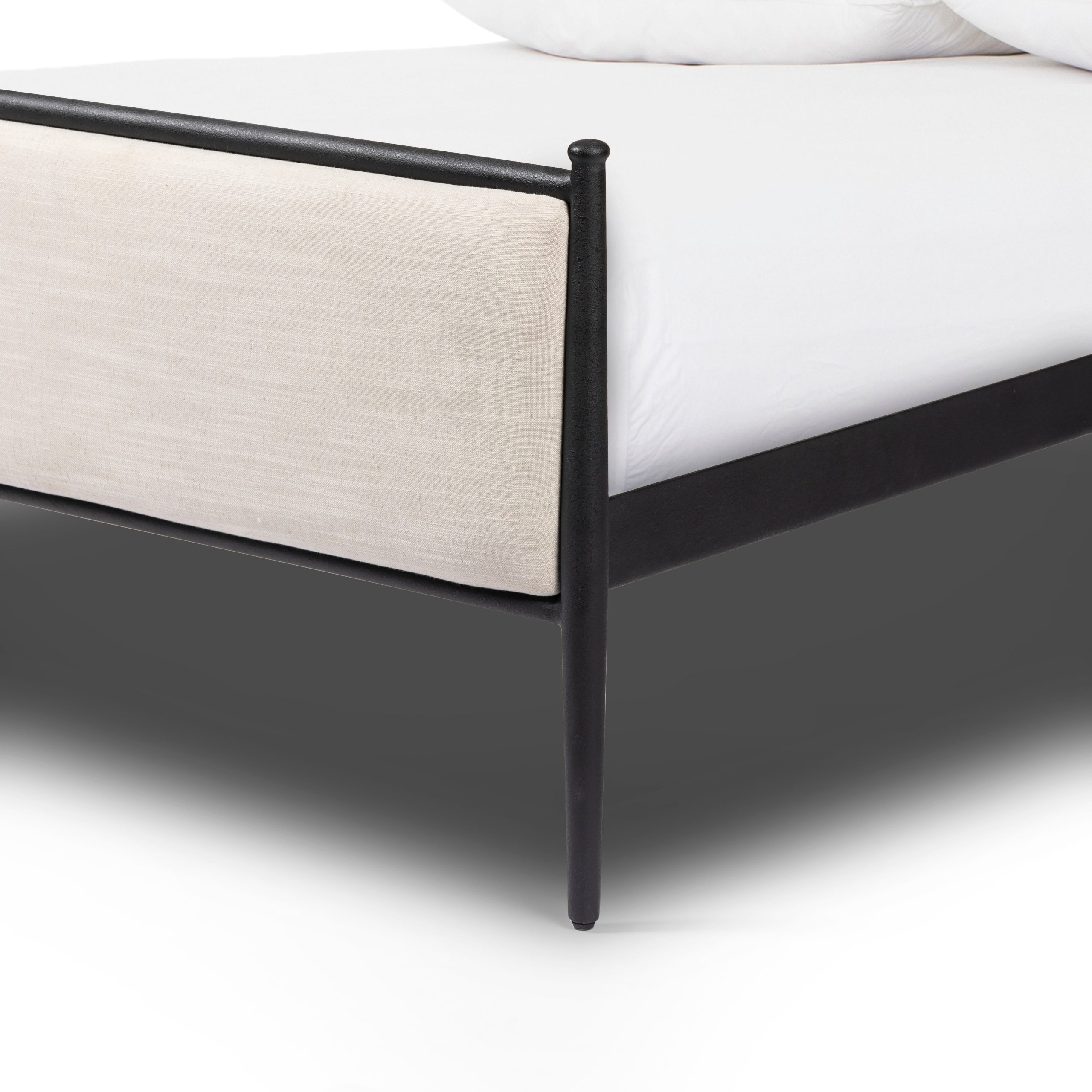 Emery Iron Bed Frame with Upholstered Headboard. Queen and King - Image 6