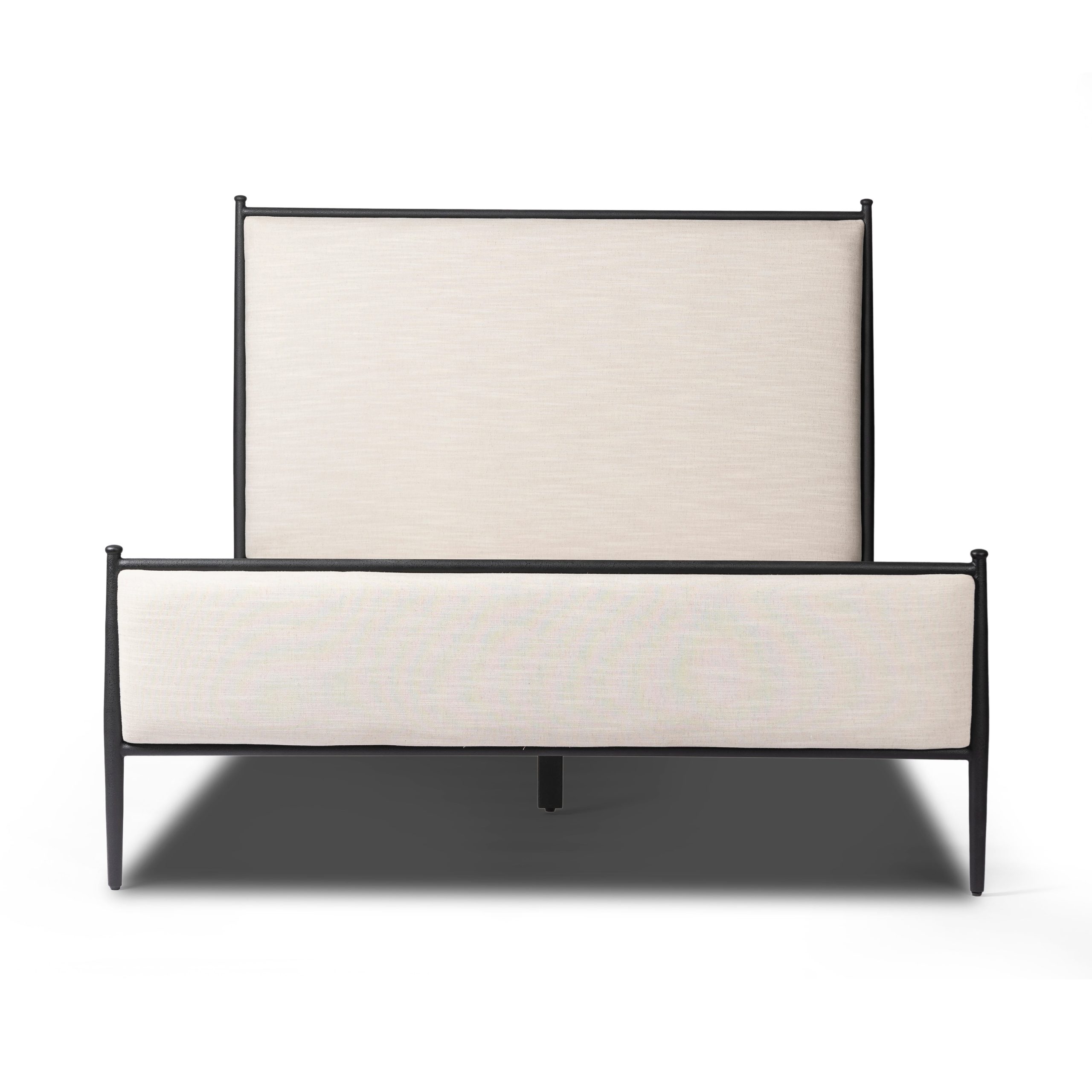 Emery Iron Bed Frame with Upholstered Headboard. Queen and King - Image 5