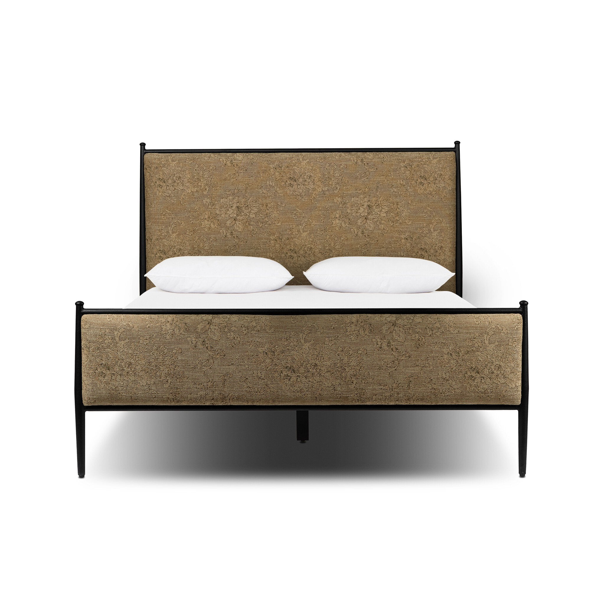 Emery Iron Bed Frame with Upholstered Headboard. Queen and King - Image 8