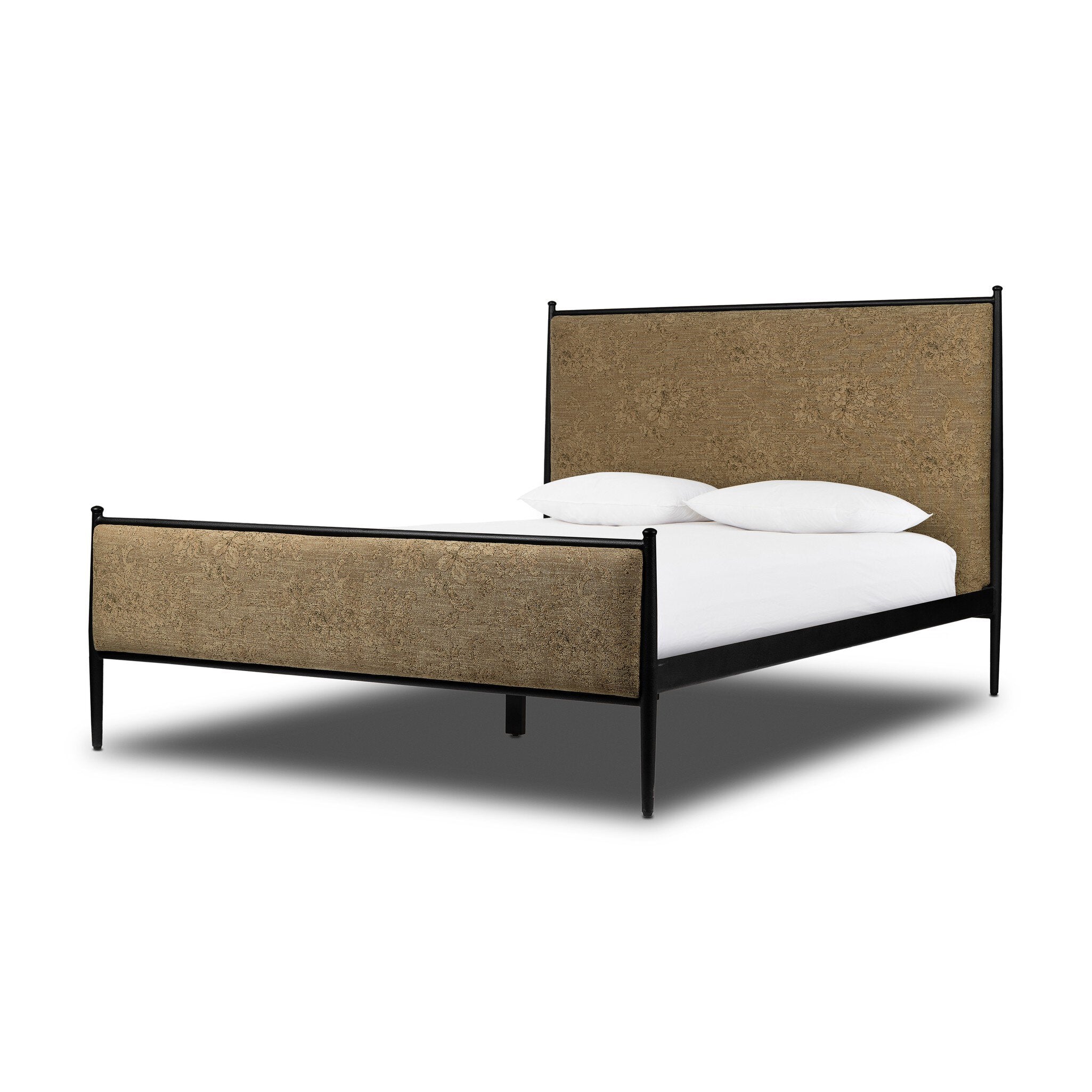 Emery Iron Bed Frame with Upholstered Headboard. Queen and King - Image 7
