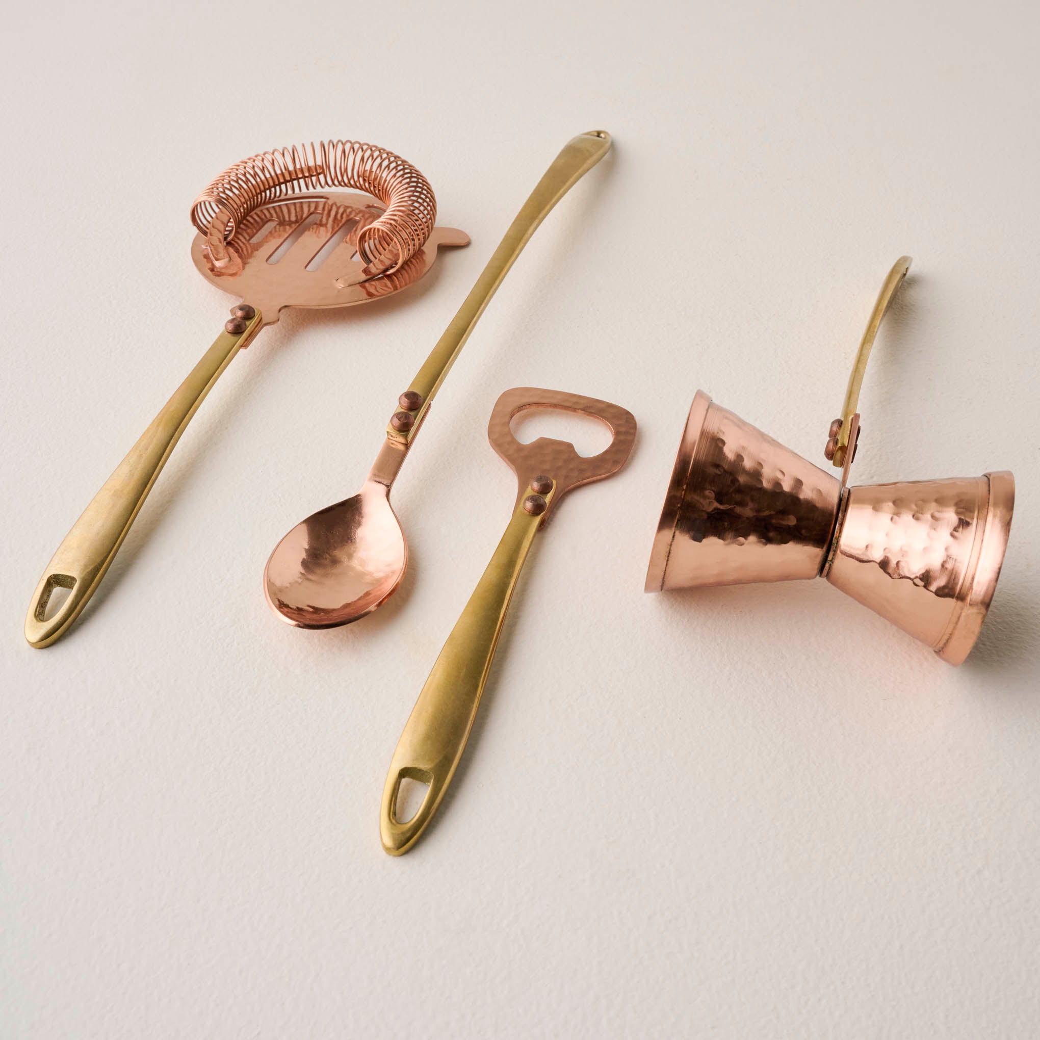 Hammered Copper and Gold Strainer - Image 4