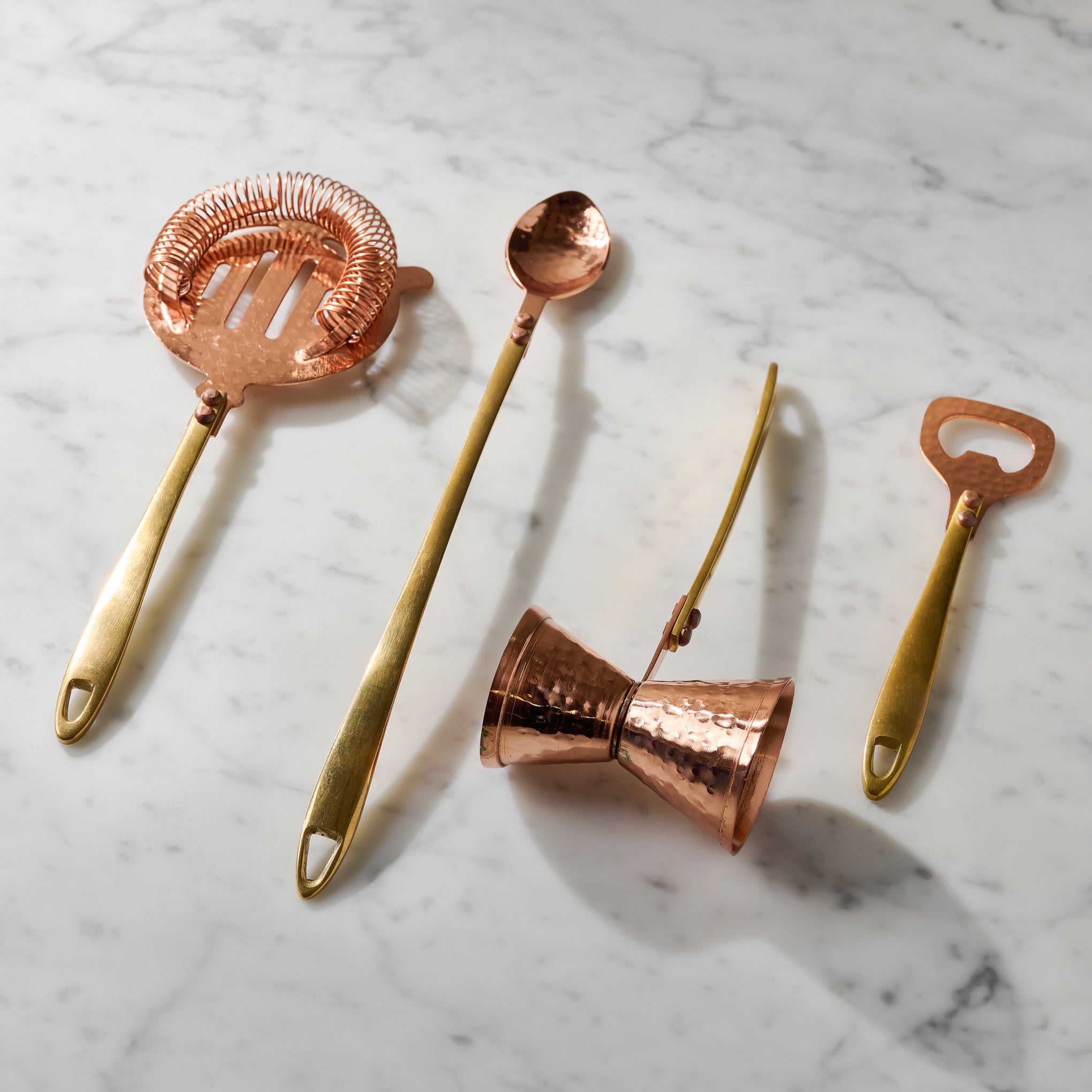 Hammered Copper and Gold Strainer - Image 3
