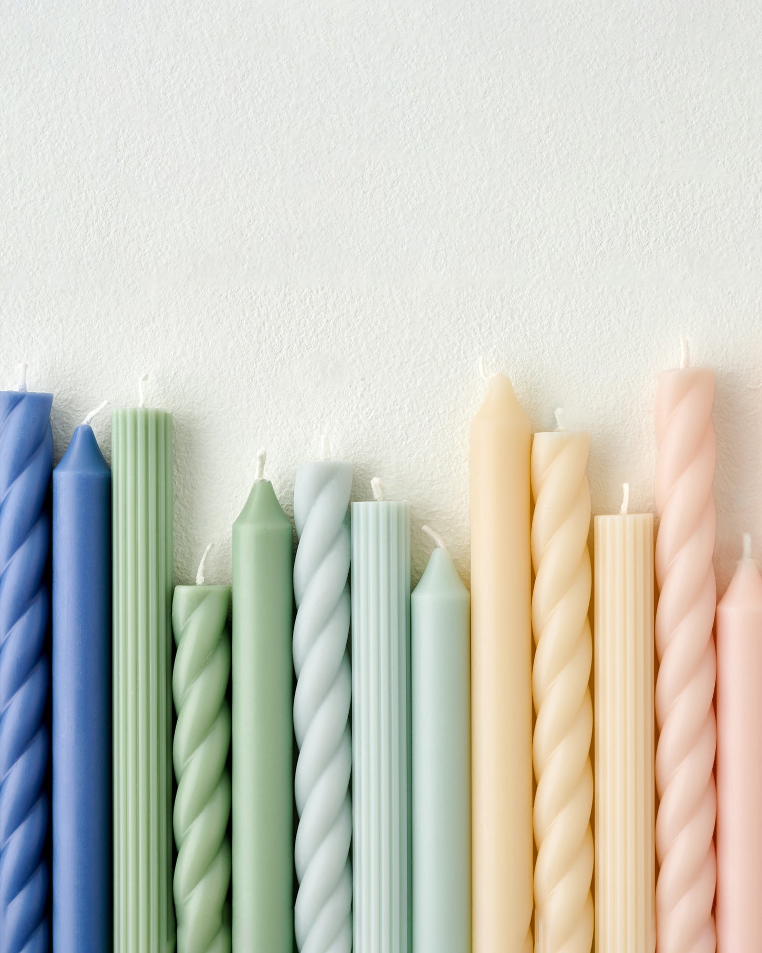 Assorted Light Blue Taper Candle Set - Image 4