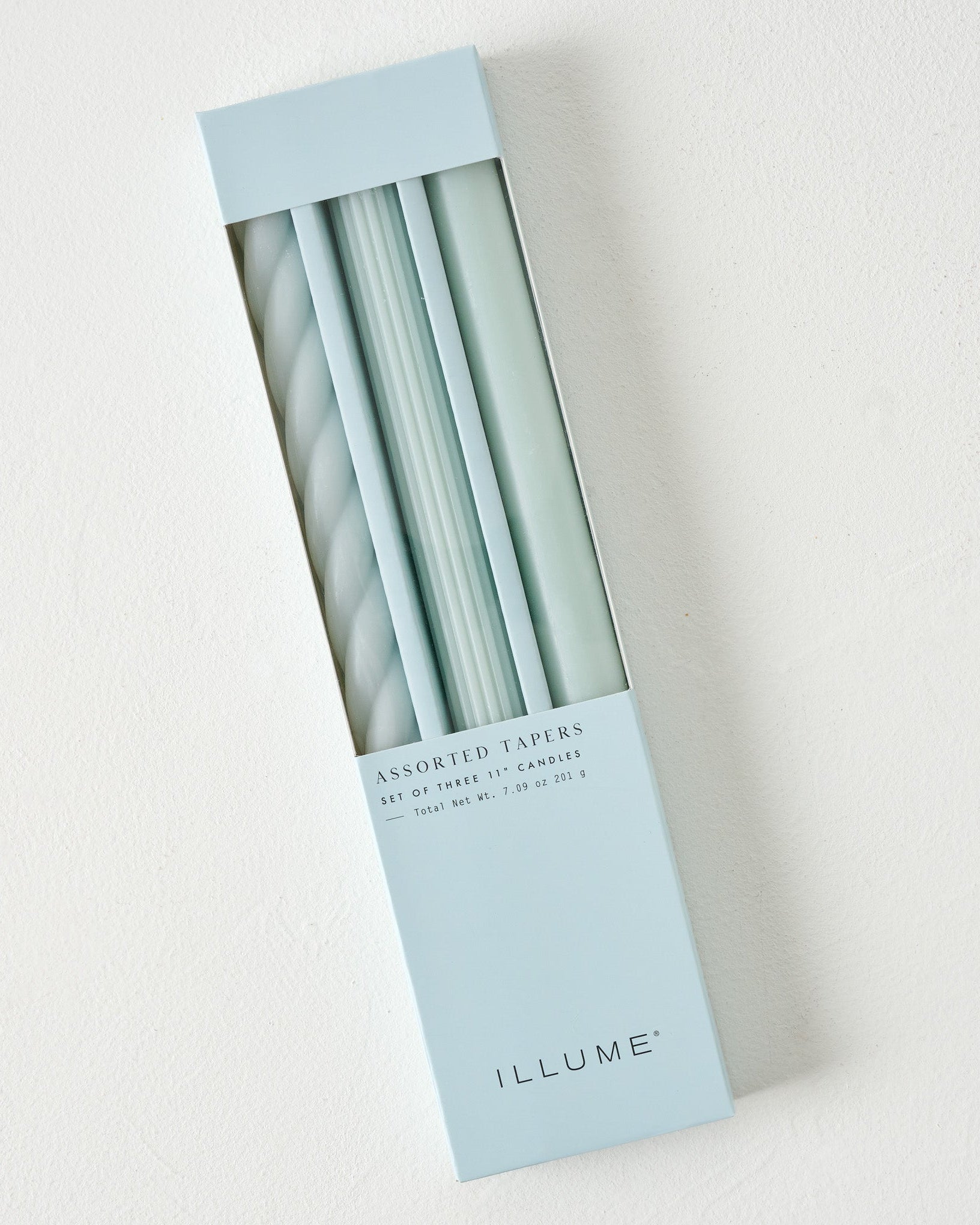 Assorted Light Blue Taper Candle Set - Image 2