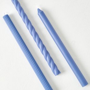 Assorted Blue Taper Candle Set