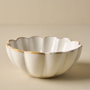 Cream Scalloped Cereal Bowl