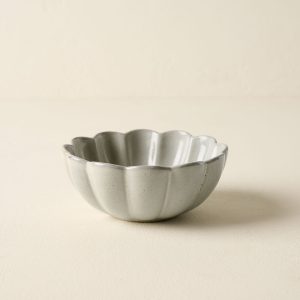 Grey Scalloped Cereal Bowl