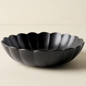 Black Scalloped Serving Bowl