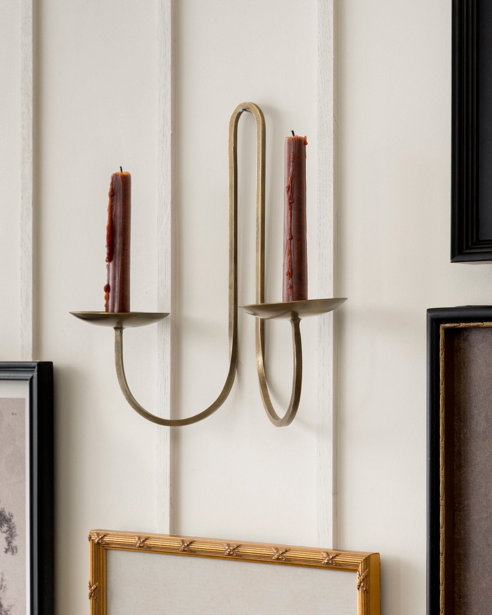 Daniel Antique Brass Candle Sconce - Image 2