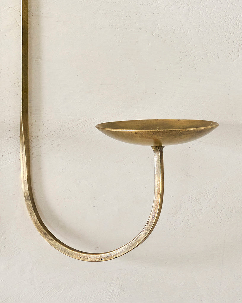 Daniel Antique Brass Candle Sconce - Image 4