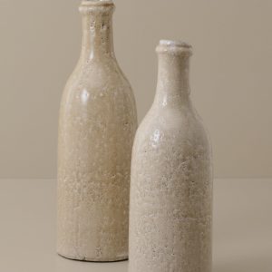 Cream Crackle Bottle Vase