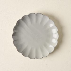 Grey Scalloped Plate