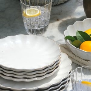 Cream Scalloped Plate