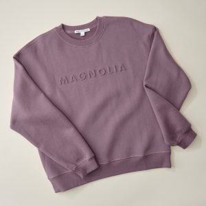 Magnolia Embossed Dusty Mauve Brushed Fleece Sweatshirt