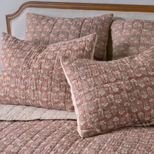 Flora Block Print Pillow Sham - Desert Clay
