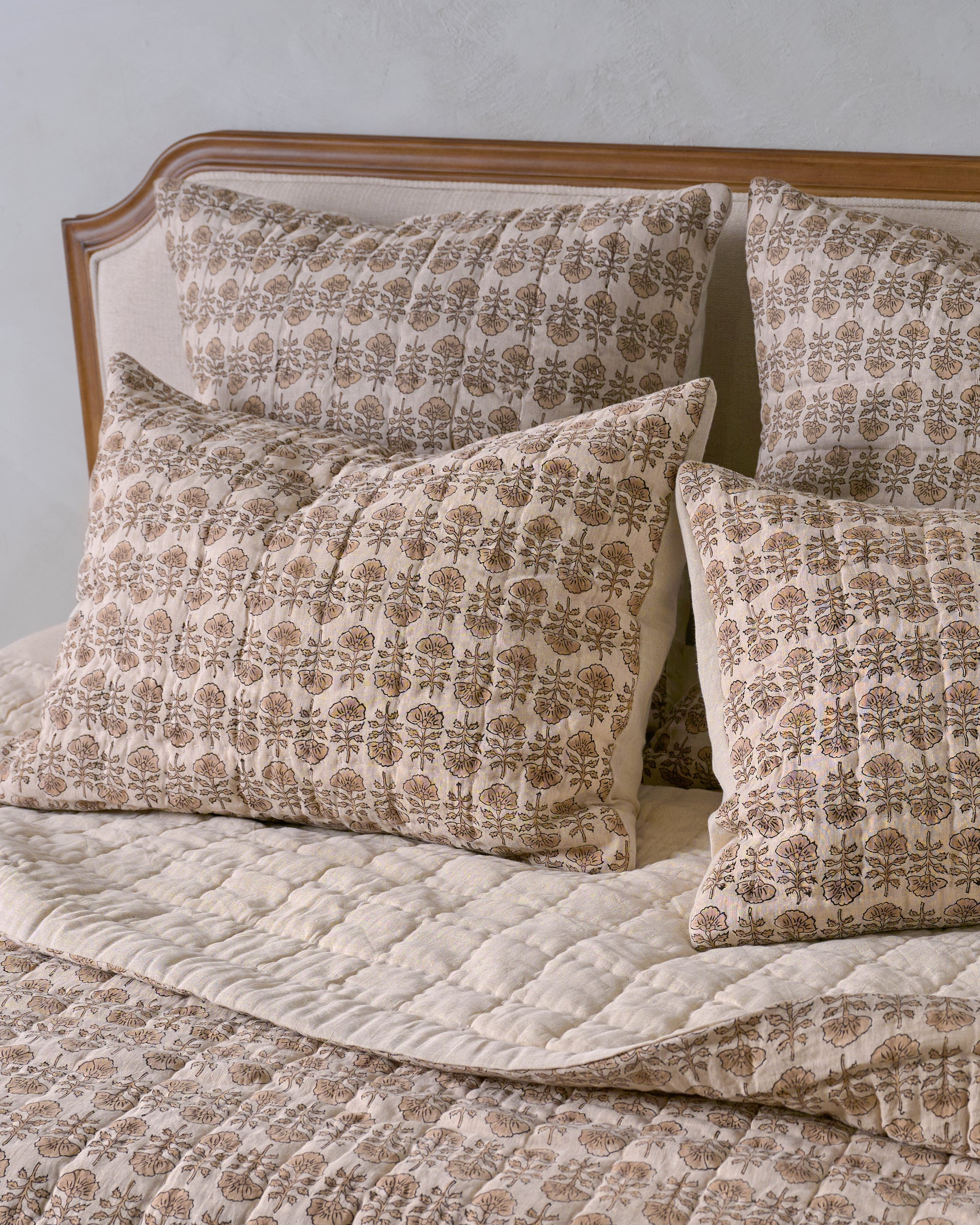 Flora Block Print Pillow Sham - Natural - Image 4