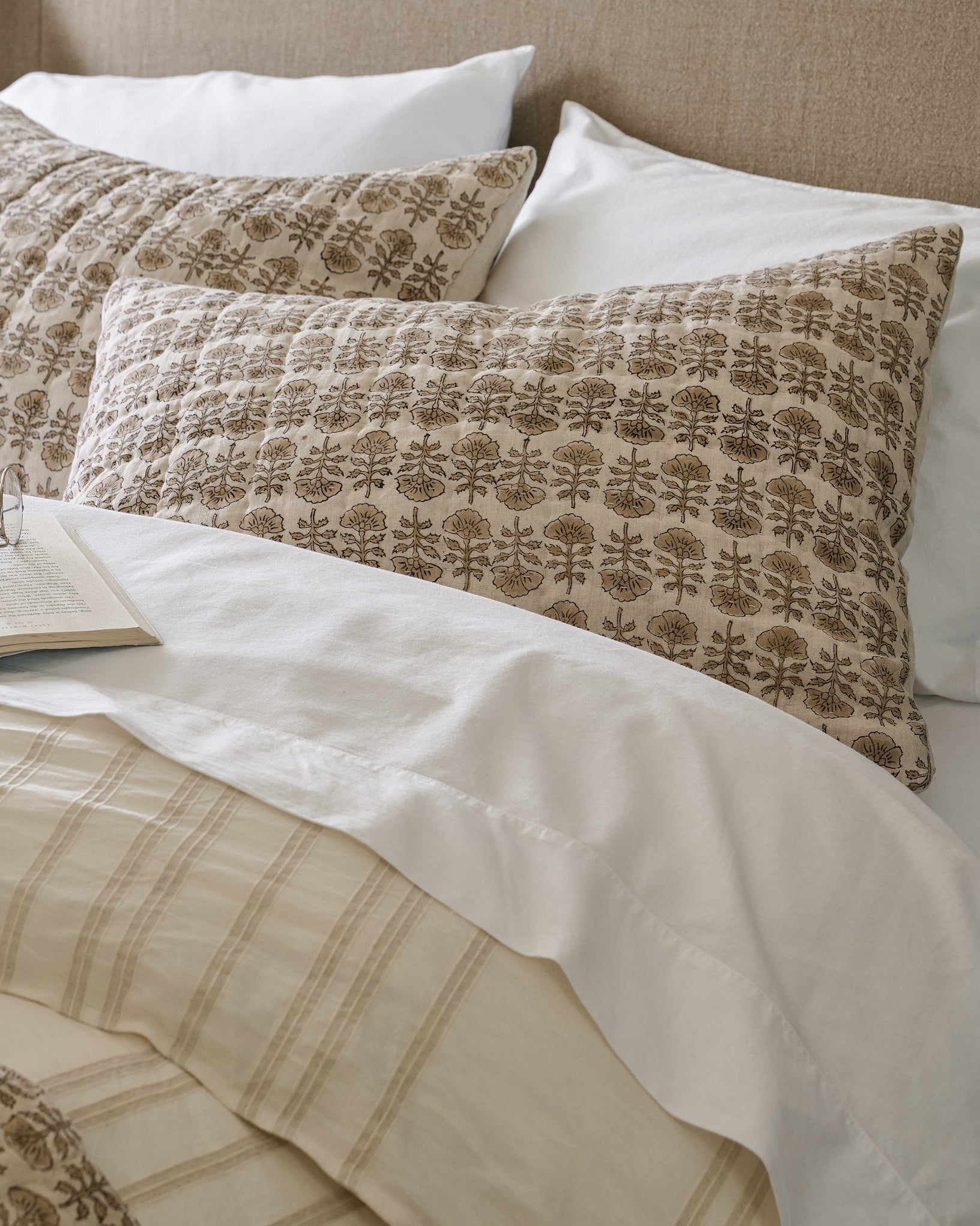 Flora Block Print Pillow Sham - Natural - Image 5