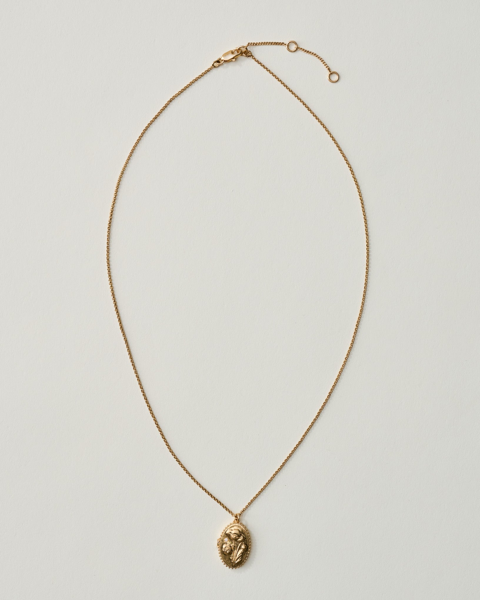 Magnolia Floral Locket Pendant Necklace - Image 3