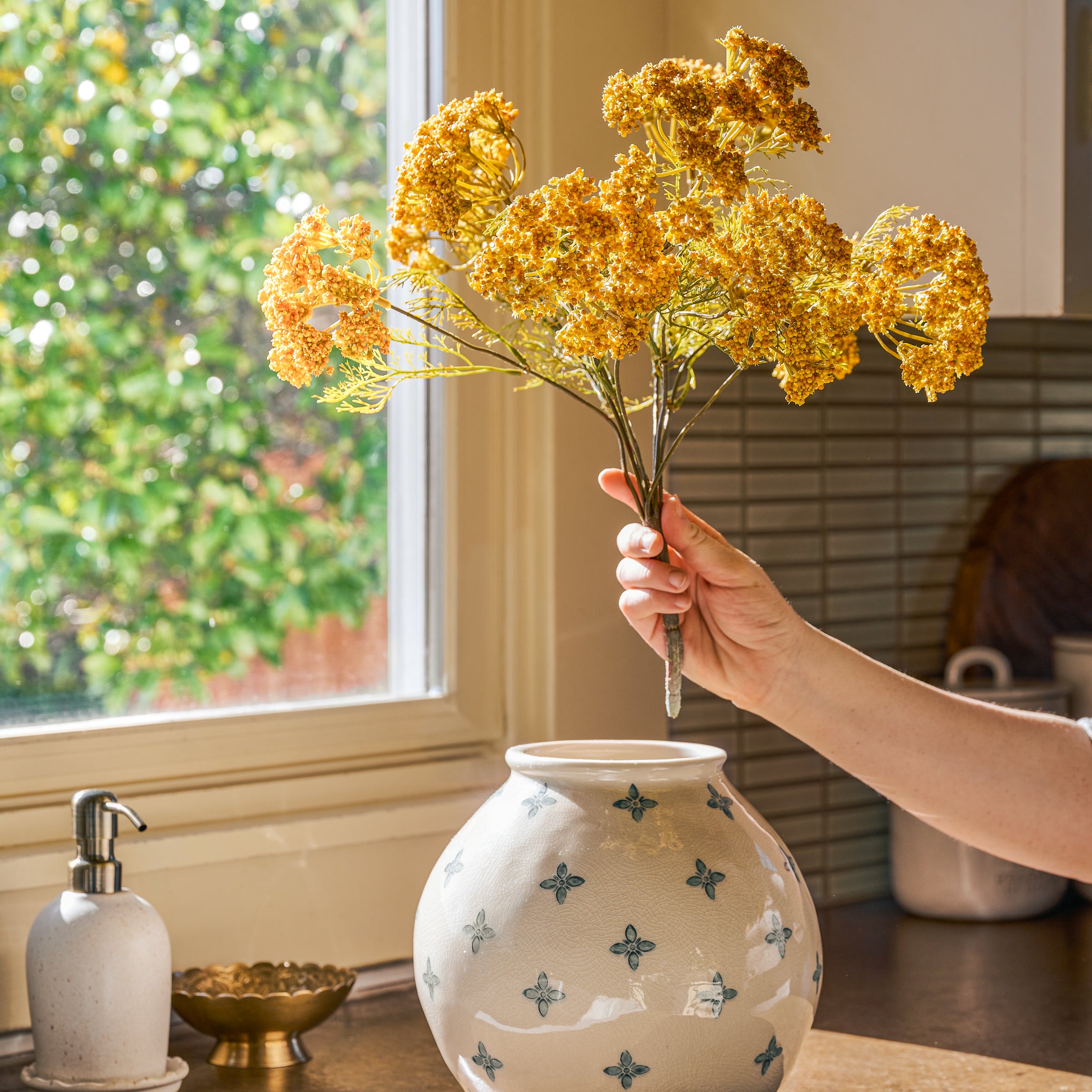 Cream and Blue Luna Vase - Image 4
