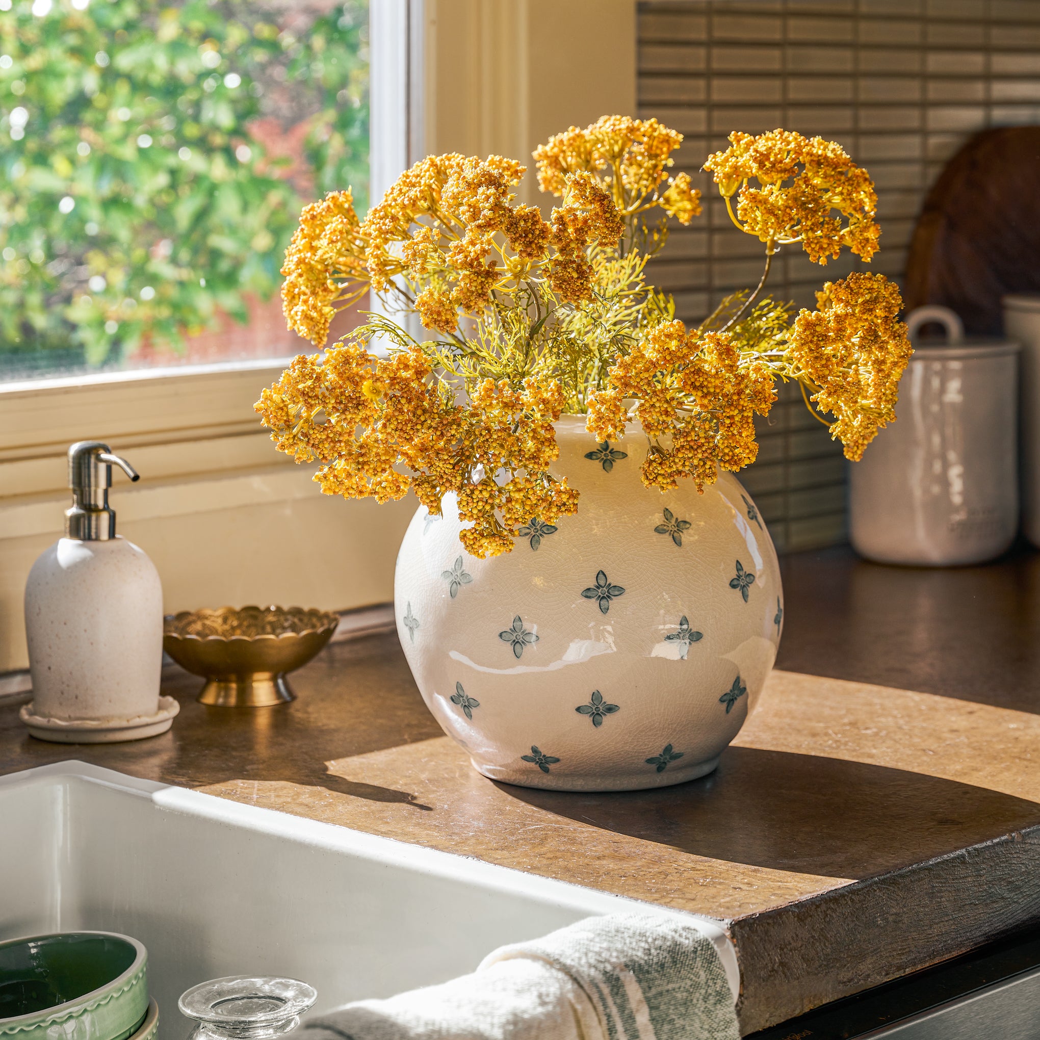 Cream and Blue Luna Vase - Image 3