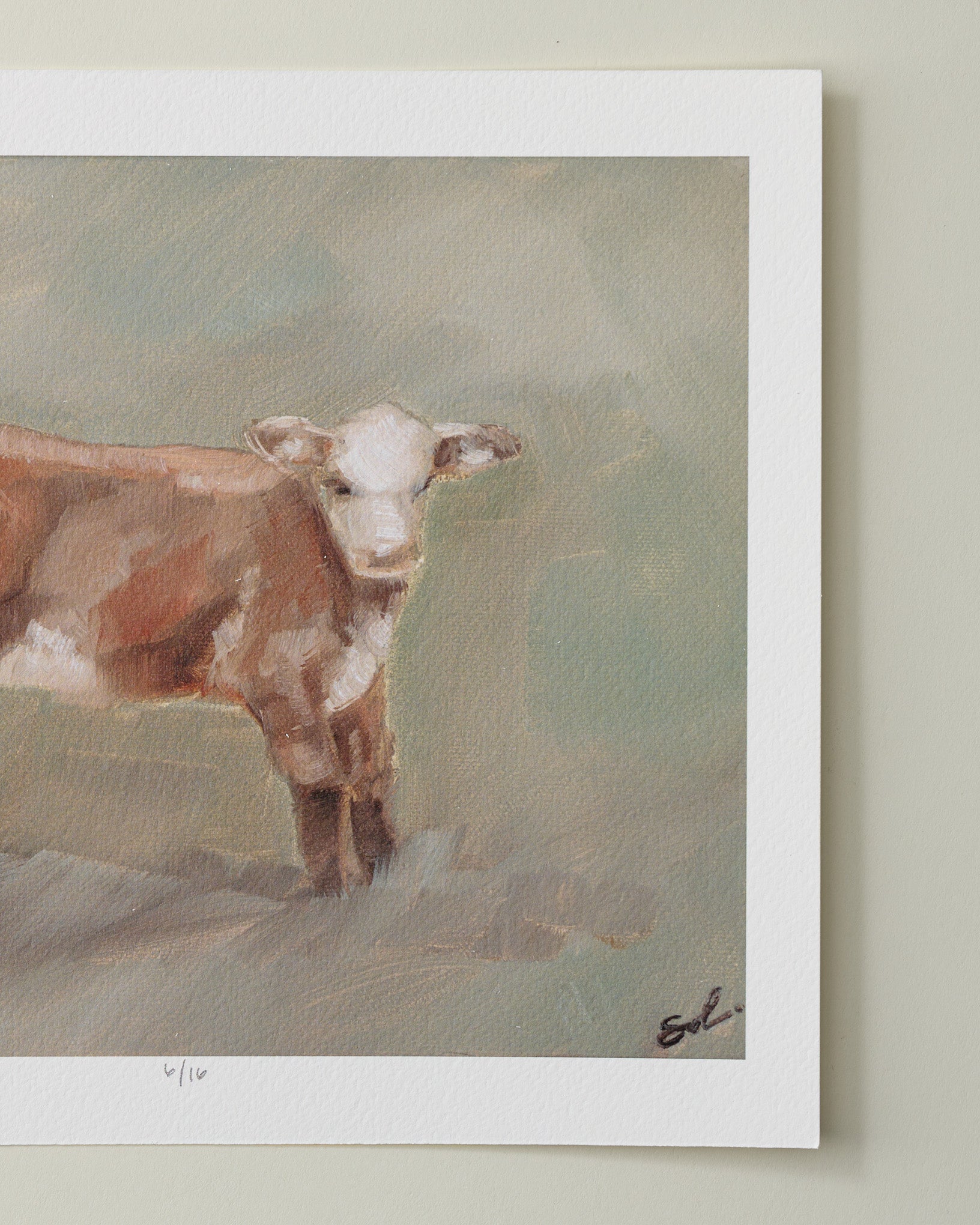 Green Cow Fine Art Print - 8 x 10 - Image 2