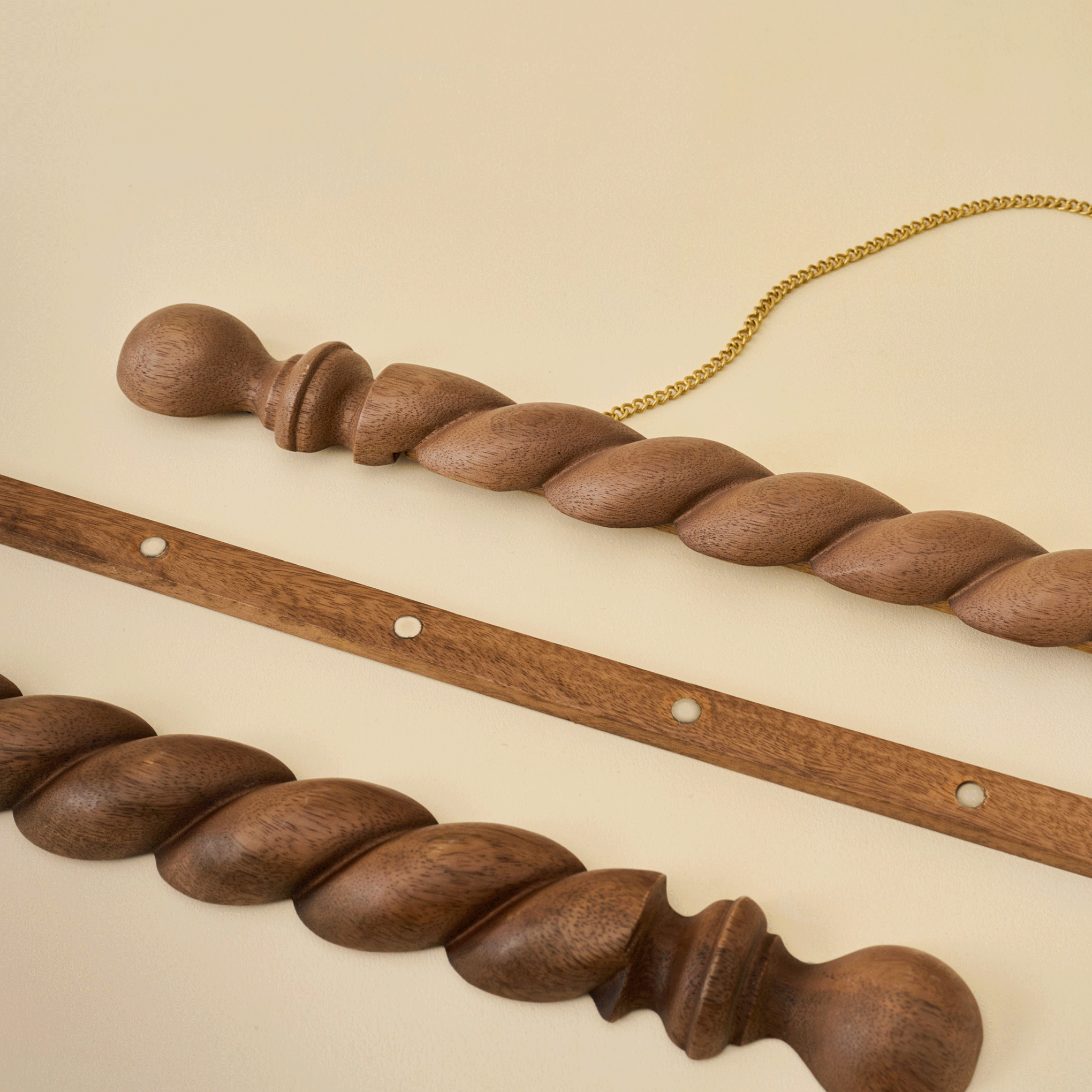 Turned Wood Poster Hanger Kit - Image 2