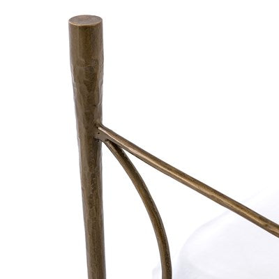Vivienne Hammered Iron Bed Frame in Antique Brass with Sculptural Curved Headboard - Image 14