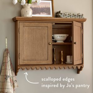 Archie Scalloped Wood Wall Cabinet