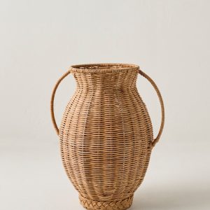 Round Rattan Vase