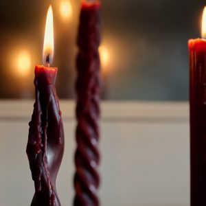 Assorted Drippy Taper Candle - Burgundy