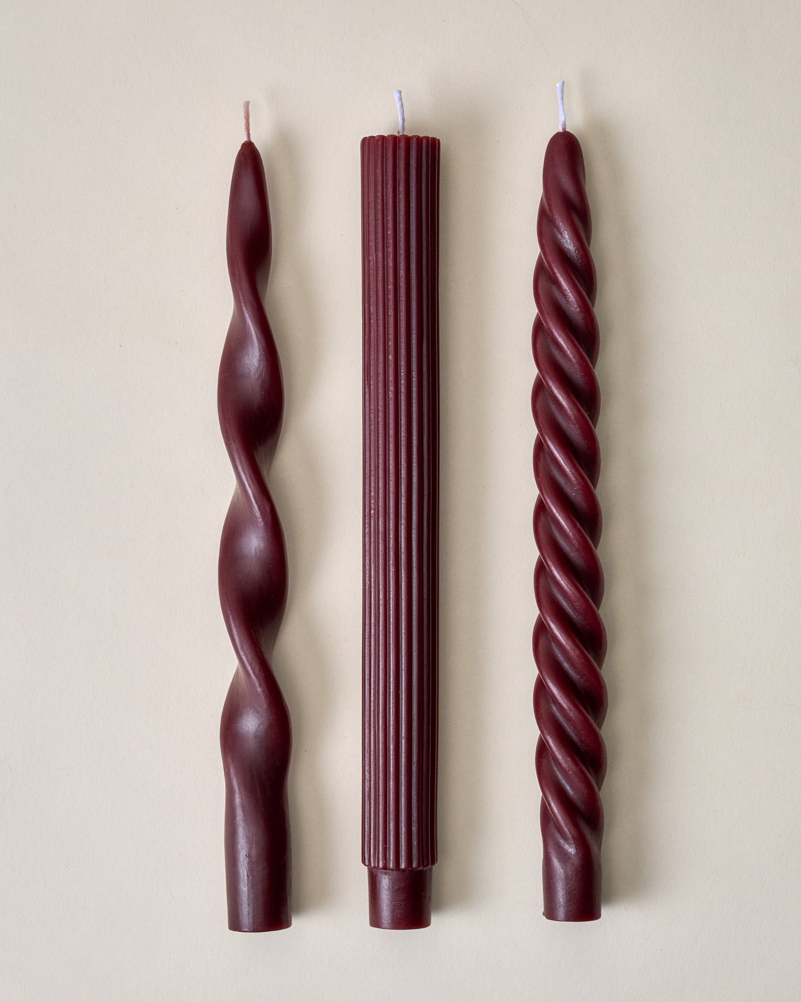 Assorted Drippy Taper Candle - Burgundy - Image 2