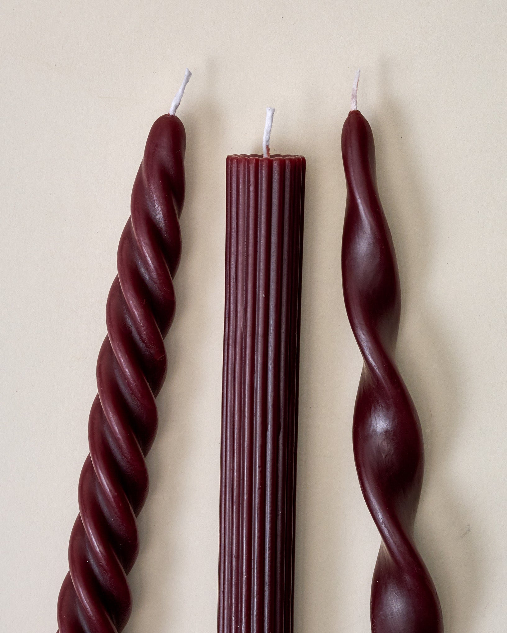 Assorted Drippy Taper Candle - Burgundy - Image 4