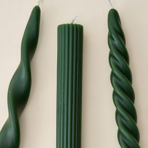 Assorted Drippy Taper Candle - Olive