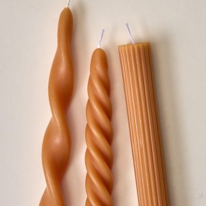 Assorted Drippy Taper Candle - Natural Beeswax