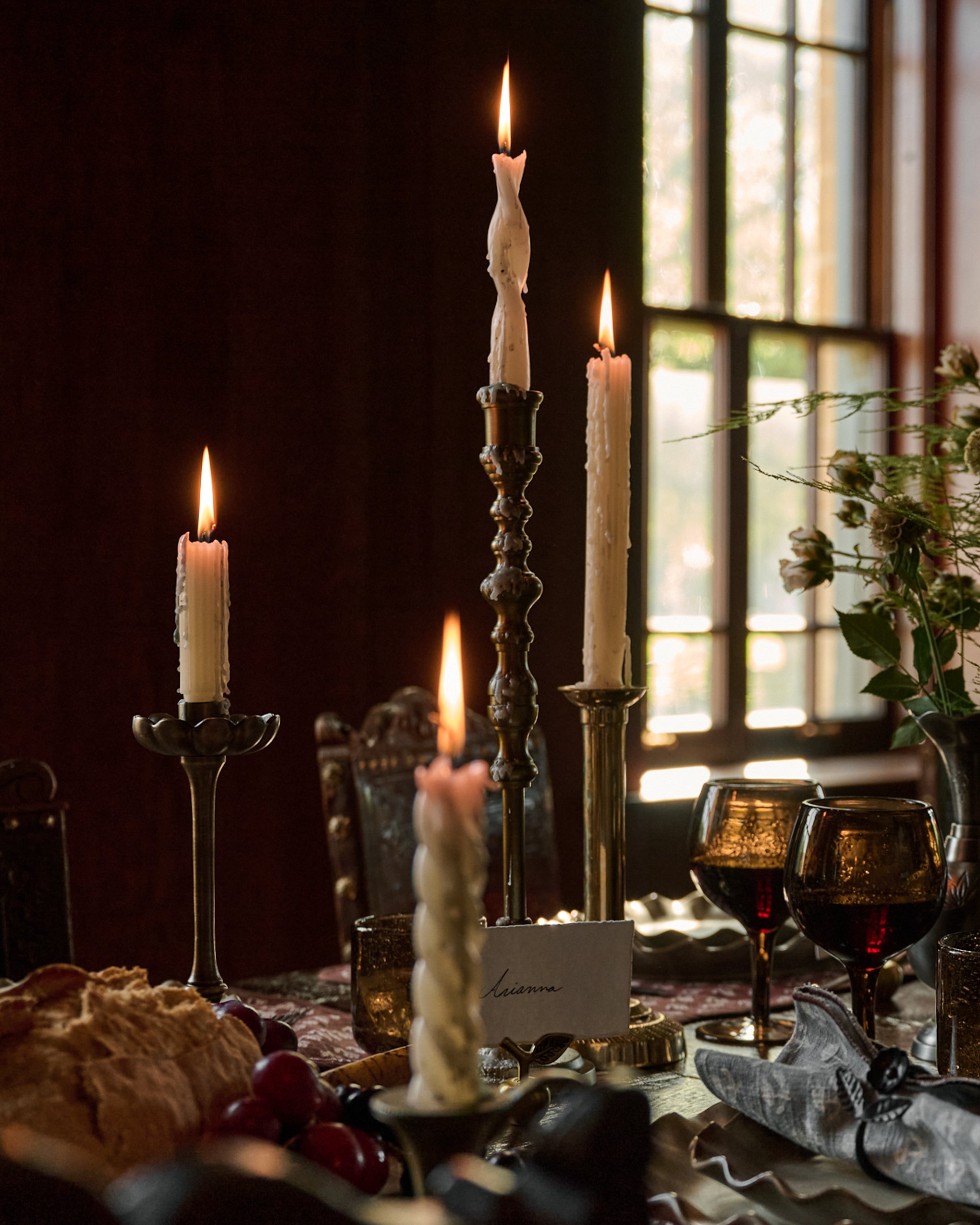 Assorted Drippy Taper Candle - Cream - Image 4