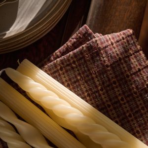 Assorted Drippy Taper Candle - Cream