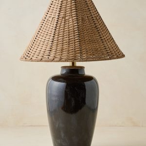 Amalia Table Lamp with Woven Shade