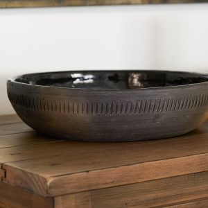 Rustic Black Clay Accent Bowl