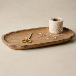 Small Brigitte Fluted Edge Wood Tray