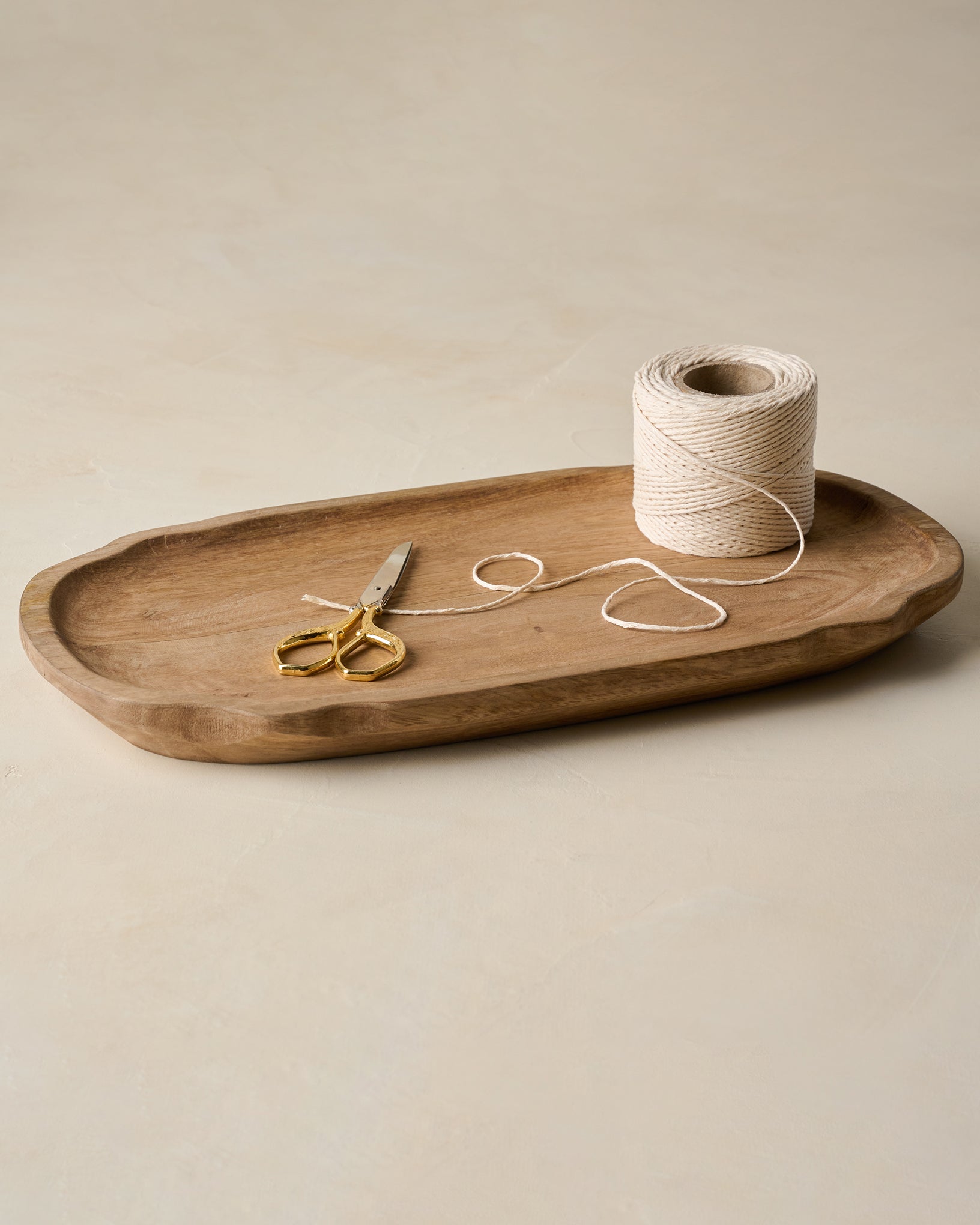 Small Brigitte Fluted Edge Wood Tray
