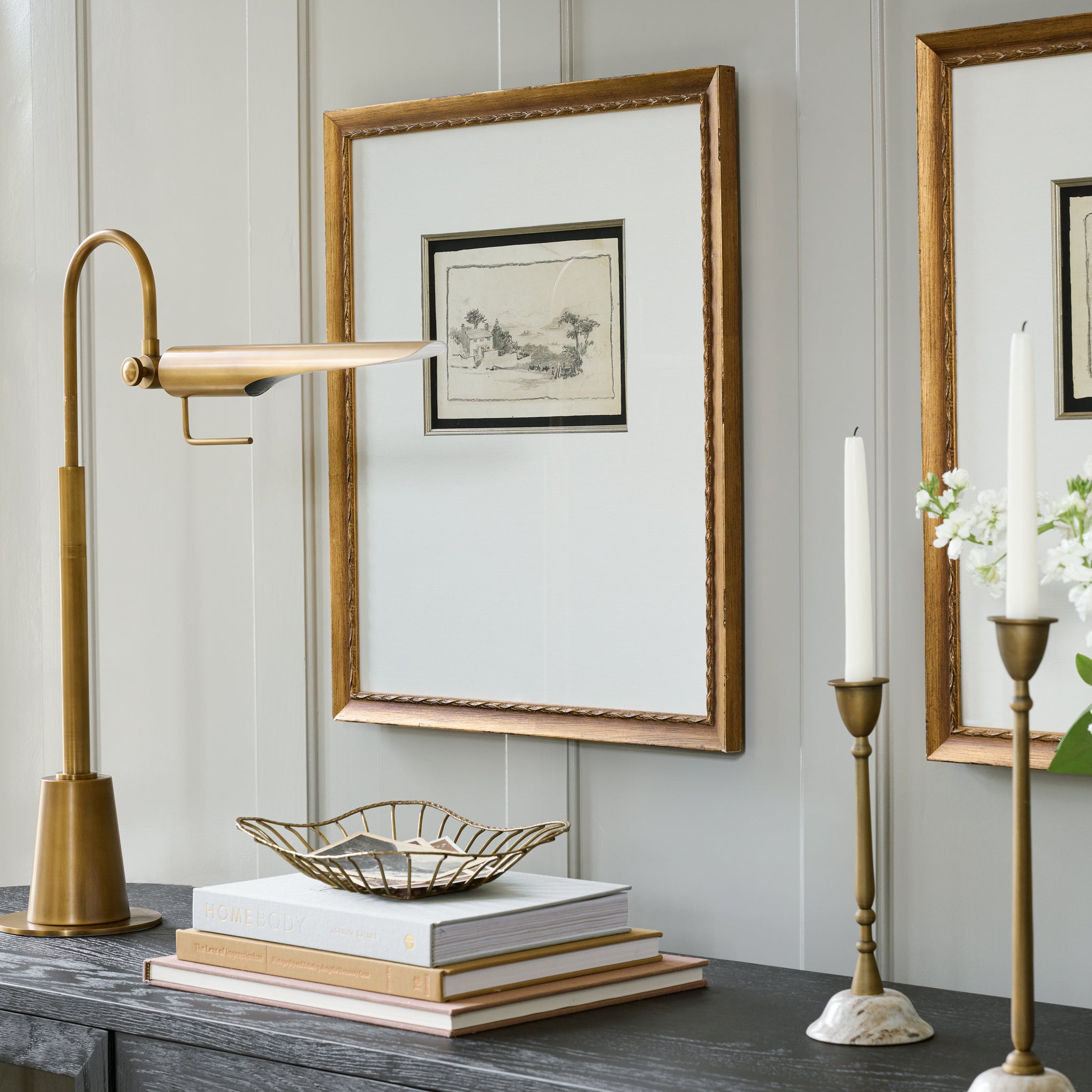 Linear Natural Brass Task Lamp - Image 3